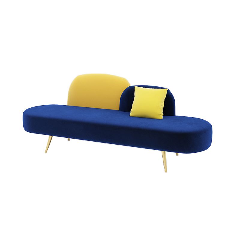 Sofa sans bras moderne de 30,70 "de largeur standard en velours de large pour le salon