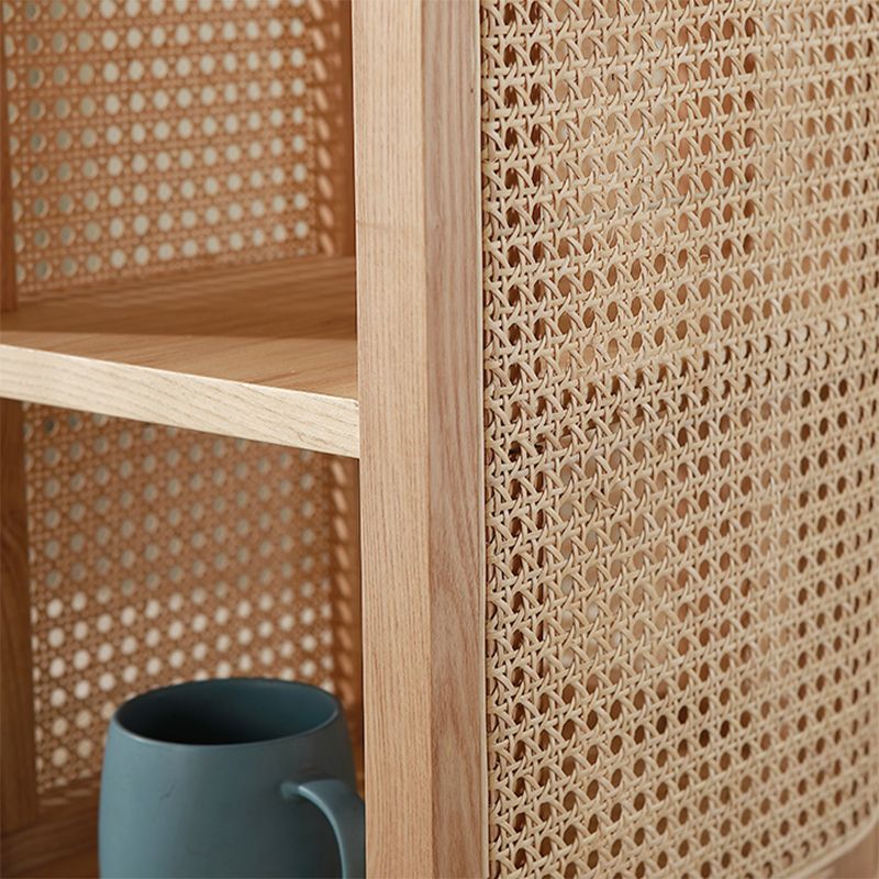 Mesa de noche de madera sólida de cama de cama moderna con estante inferior, 24.4 "de alto