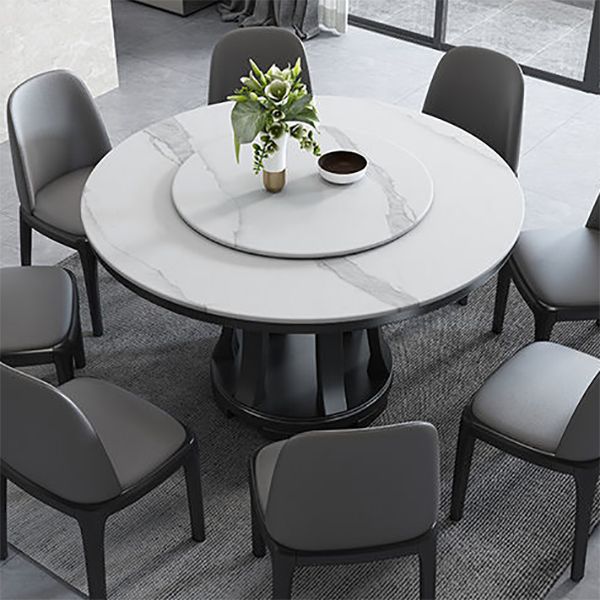 Rubberwood massief houten eettafel op voetstuk Converteerbare eettafel