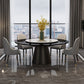 Round Pedestal Dining Site Table Contemporary Dinner Table with Turntable Clearhalo ' dining_table' 'Dining Tables & Seating' 'Dining Tables' 'furn' 'furn_dining_table' 'Furniture' 'furniture_dining_table' 'Kitchen & Dining Furniture' 'kitchen&dining_furn' 'kitchen' 'kitchen_dining_table' 1200x1200_18897855-e922-469b-bc11-15a018a6b406