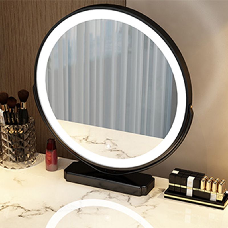 Mirror & 3 Drawers Wood Makeup Vanity Stone Top Dressing Table