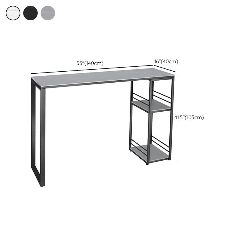 Rectangle Sintered Stone Bar Table Black and Metal Base Bar Table for Kitchen Living Room Clearhalo 'Bar Furniture' 'Bar Tables' 'bar_tables' 'furn' 'furn_bar_tables' 'Furniture' 'Kitchen & Dining Furniture' 1200x1200_188d2488-fc1d-4ce0-85eb-d9e8a82bbfb5