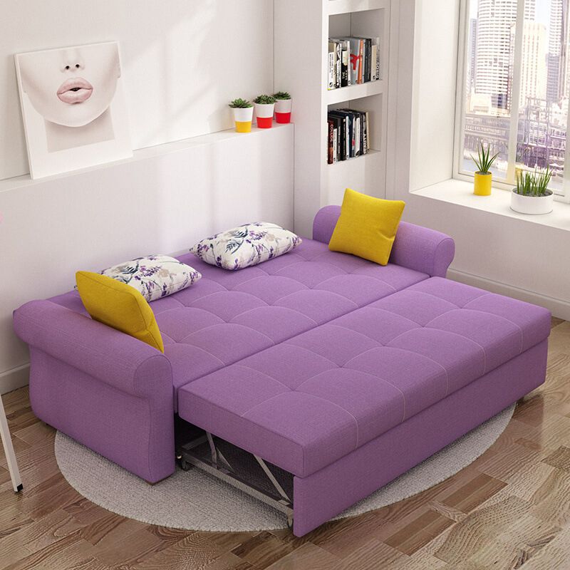 Cushion Back Futon Sofa bedkussen omvatte wijd uitlopende armen slaper bank