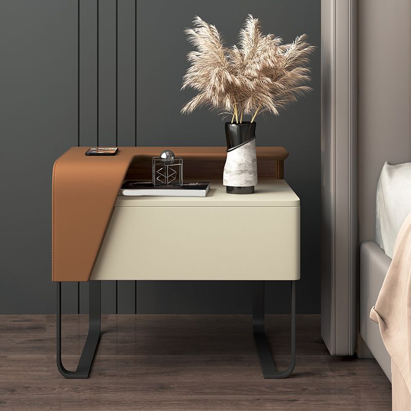 19 "groß 1 - Schublade Holz Nachttisch Modem & zeitgenössischer Akzenttisch Nachttisch mit Beinen