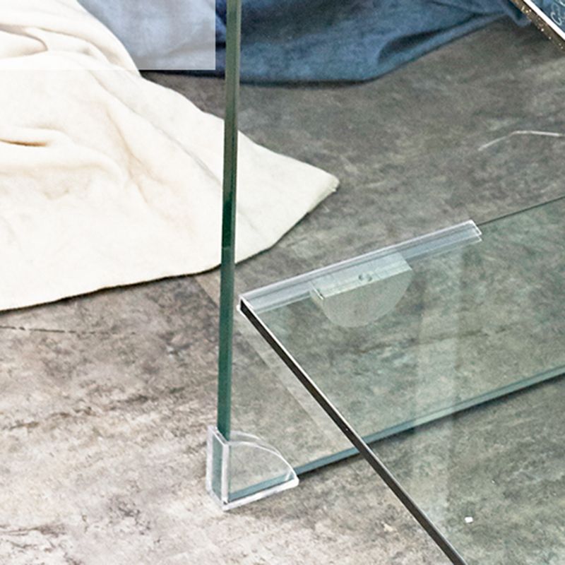 Moderno tavolo da tavolo da tavolo laterale in vetro quadrato in vetro per soggiorno
