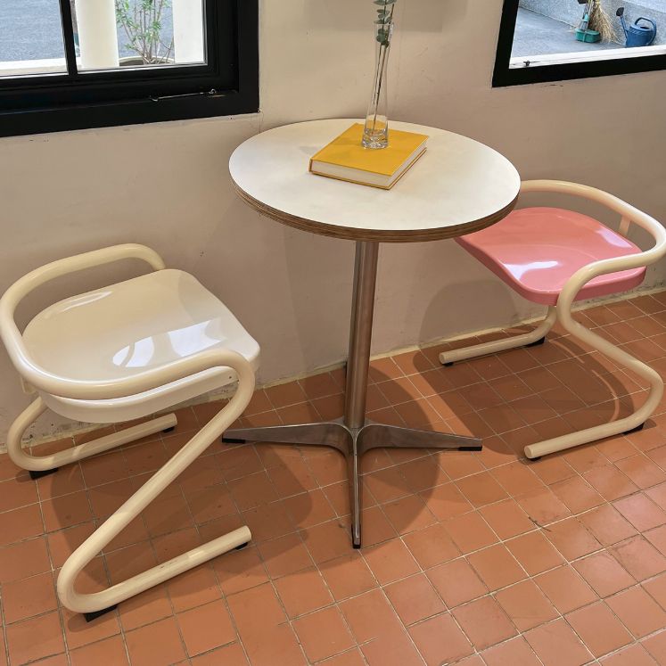 Metalen frame eetkamerstoel Moderne indoor plastic Backless Chair