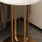 Modernistic Metallic Pedestal End Table MetalRound Slate Top Side End Table