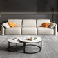 Contemporary Leather Wood Frame Pillow Top Arm Sofa For Living Room