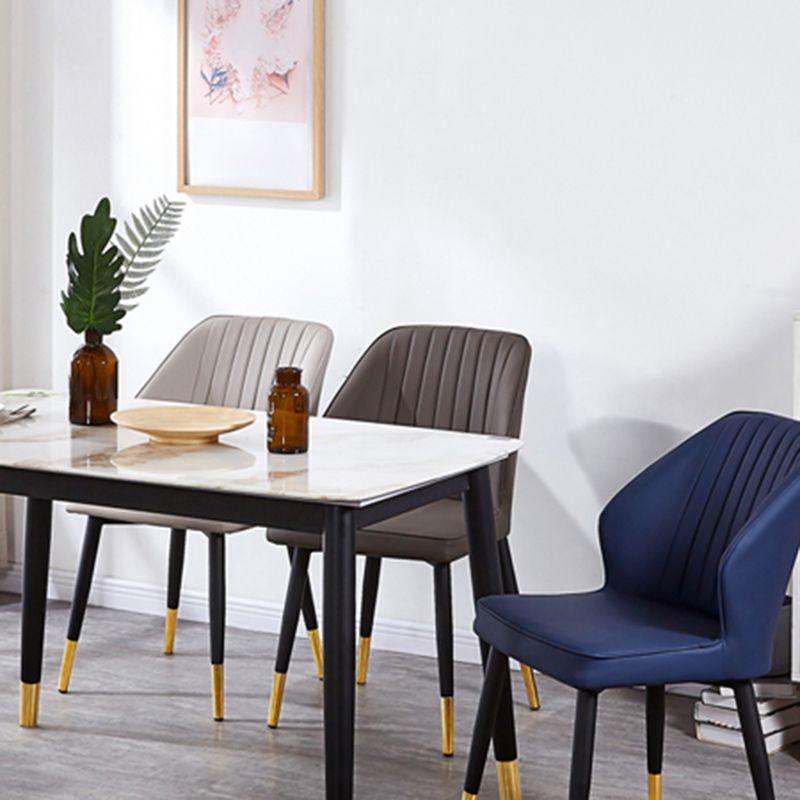 Modern Style Dining Side Chair with Metal Legs Armless Chair for Kitchen Clearhalo ' kitchen&dining_furn' 'Dining Chairs' 'Dining Tables & Seating' 'dining_chair' 'furn' 'furn_dining_chair' 'Furniture' 'furniture_dining_chair' 'Kitchen & Dining Furniture' 'kitchen' 1200x1200_188fccd0-4ae8-4adb-bec9-22d158b29e50