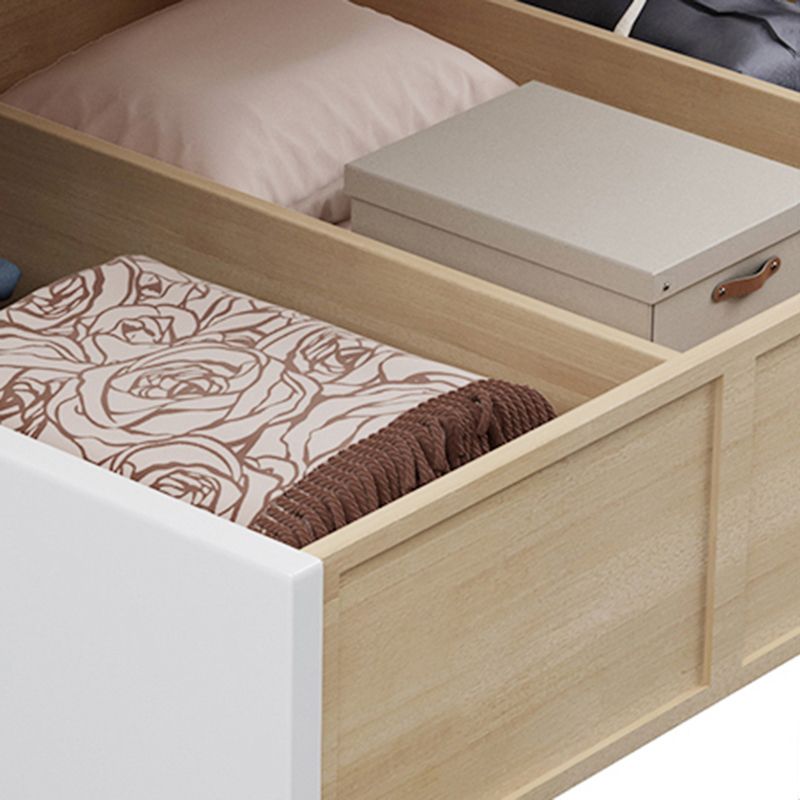 Modern & Contemporary Standard Bed White Bed Frame with Headboard