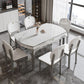 Modern Extendable Dining Table White Round Stone Tabletop for Home Clearhalo 'Dining Tables & Seating' 'Dining Tables' 'dining_table' 'furn' 'furn_dining_table' 'Furniture' 'Kitchen & Dining Furniture' 1200x1200_1890caae-3575-4124-9769-83e9343a9a15