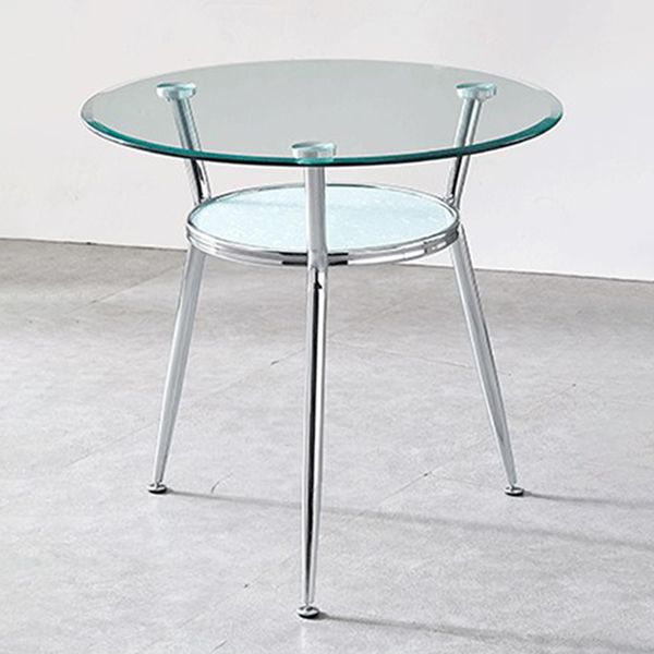 Round Transparent Dining Table Glass Table Modern with 3 Legs Pedestal Clearhalo ' dining_table' 'Dining Tables & Seating' 'Dining Tables' 'furn' 'furn_dining_table' 'Furniture' 'furniture_dining_table' 'Kitchen & Dining Furniture' 'kitchen&dining_furn' 'kitchen' 'kitchen_dining_table' 1200x1200_1891e294-1877-4cc1-96dc-b681305b94aa