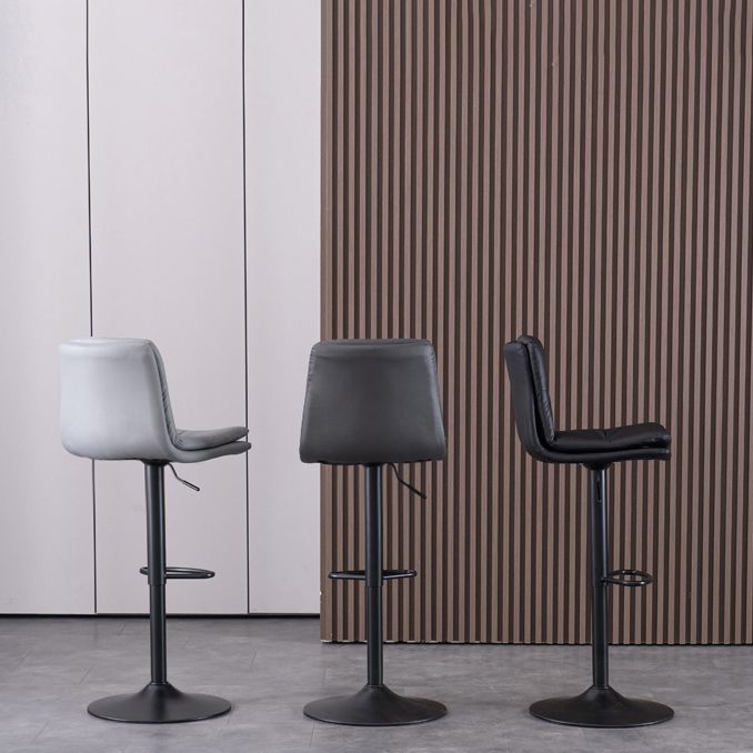 Modern Swivel Adjustable Height Barstool Matte Finish Leather Stool Clearhalo 'Bar Furniture' 'Bar Stools' 'bar_stools' 'furn' 'furn_bar_stools' 'Furniture' 'furniture_bar_stools' 'Kitchen & Dining Furniture' 1200x1200_18923063-904b-480e-923b-5c94eeb2ede0