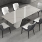 Stone Rectangle Dining Table Contemporary Dining Table with Pedestal Base