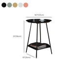 棚付きダブルティアリビングルームエンドテーブルを備えたミッドセンチュリーメタル4脚