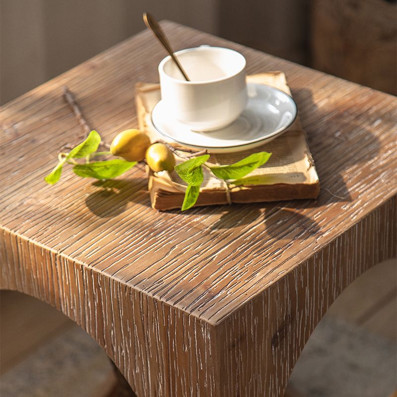 Rustikaler Walnuss Wohnzimmer Destgiertes Massivholzsofa Akzent