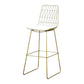 Glam Upholstered Dining Stool Metal Bar Stool with Gold Metal Base