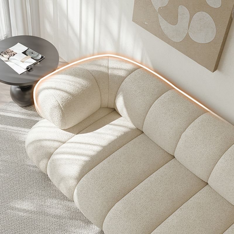 27.55" H Wool Sewn Pillow Back Tuxedo Arm Sofa for Living Room