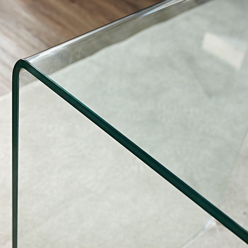 Sled Base Design Tempered Glass Black/clear Rectangular Coffee Table