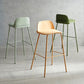 Plastic Stool Contemporary Low Back Bar Height Stool with Metal Legs