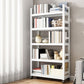 Metal Standard Bookshelf Modern Rectangle Bookcase with Casters