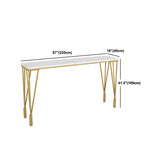 Modern Pub Table with Gold Metal Legs Rectangle Marble Top Bistro Table