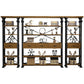 Open Back Standard Bookcase Industrial Wooden Bookshelf with Drawers