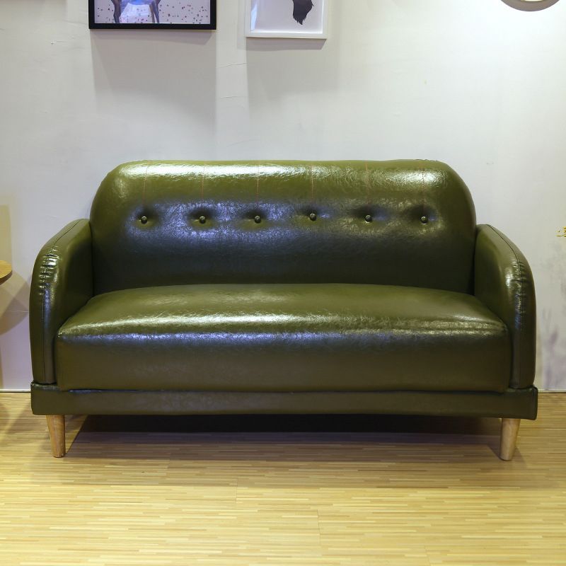 Canapé arrière en cuir faux en cuir avec bras carré pour le salon