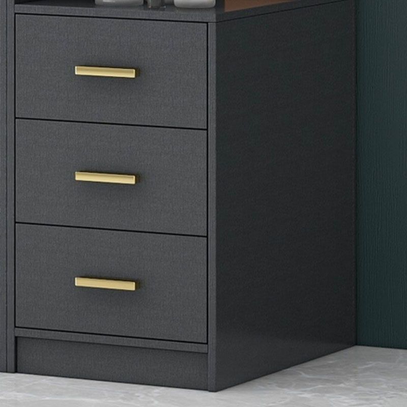 Armoire de porte coulissante moderne pour armoire noire de chambre à coucher avec portes en verre