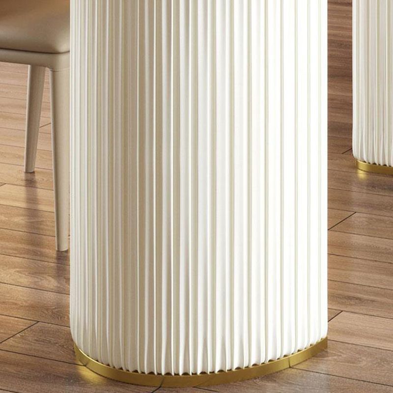 Tavolo in pietra sinterizzato a forma libera per tavolo di lusso del ristorante con doppio piedistallo