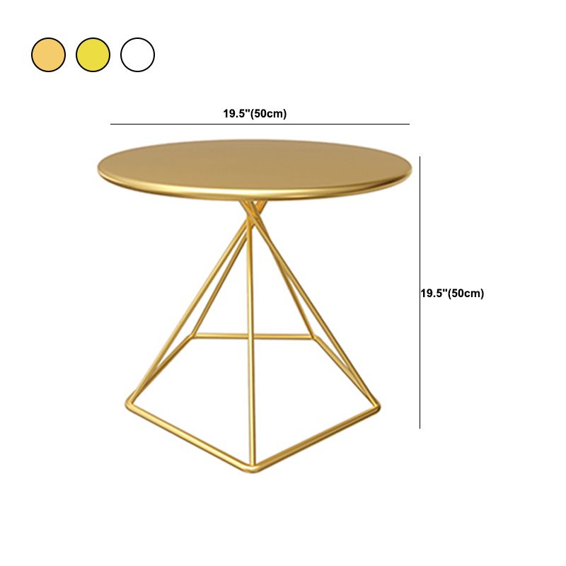 Slate Plate Table Plate Round Metal Frame Base Modern Style Coffee Table