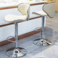 Scandinavian Metal Barstool Adjustable Low Back PU Leather Barstools in Matte Finish