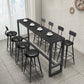 Stone Bar Table Industrial Bar Dining Table with Trestle Base in Black Clearhalo 'Bar Furniture' 'Bar Tables' 'bar_tables' 'furn' 'furn_bar_tables' 'Furniture' 'furniture_bar_tables' 'Kitchen & Dining Furniture' 1200x1200_189fed26-9ae7-4fe6-99df-5abe700d0fdb