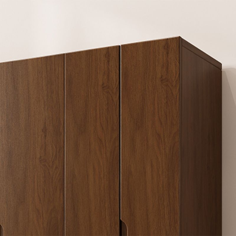 Armoire de garde-robe en bois massif armoire de rangement brun contemporain