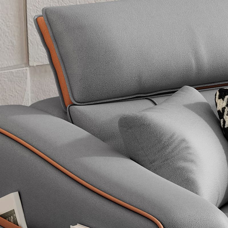 In pelle finta contemporanea sezionale con braccio svasato per soggiorno