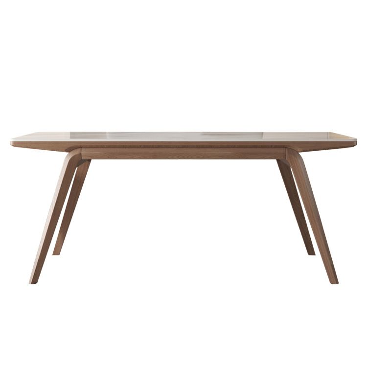 Table de salle à manger rectangulaire en pierre, mobilier de style moderne, blanc