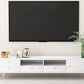 Faux Wood TV Stand Console Open Storage Media Console TV Stand with Drawers