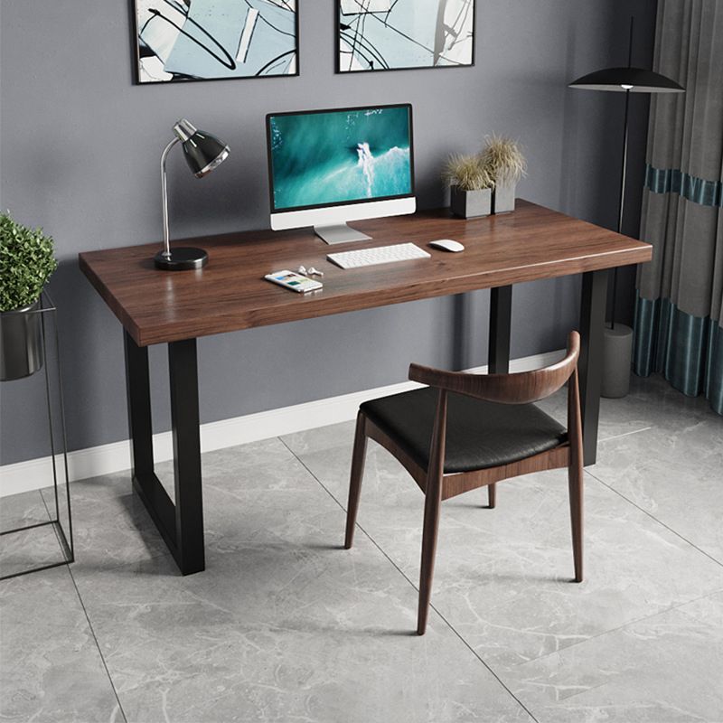 Home or Office Rectangular Office Desk Brown Industrial Sled Writing Desk Clearhalo 'furn' 'furn_office_desk' 'Furniture' 'Office Desks' 'Office Furniture' 'office_desk' 1200x1200_18a65332-f6db-4279-84ea-032b34d8cb3b