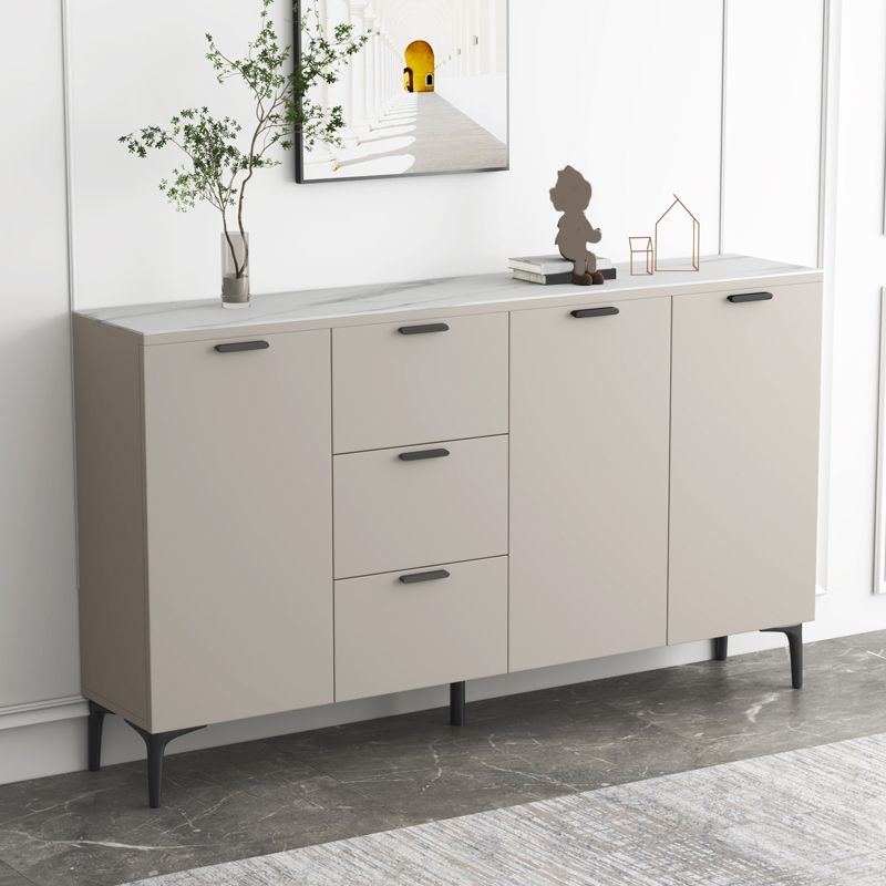 Contemporary Sideboard Cabinet Solid Wood Sideboard Table with Doors for Dining Room Clearhalo 'buffet_sideboard' 'Buffets & Sideboards' 'furn' 'furn_buffet_sideboard' 'Furniture' 'Kitchen & Dining Furniture' 1200x1200_18a6b3dc-1e7b-4477-9fc3-c32179b14ff2