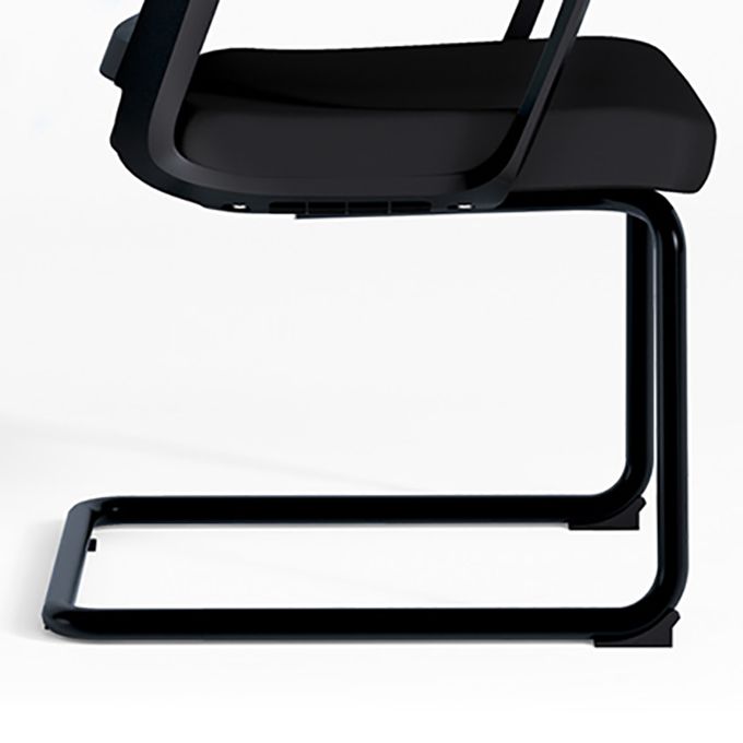 Moderne stoel geen wielen vaste armen gestoffeerd geen pijnlijke bureaustoel