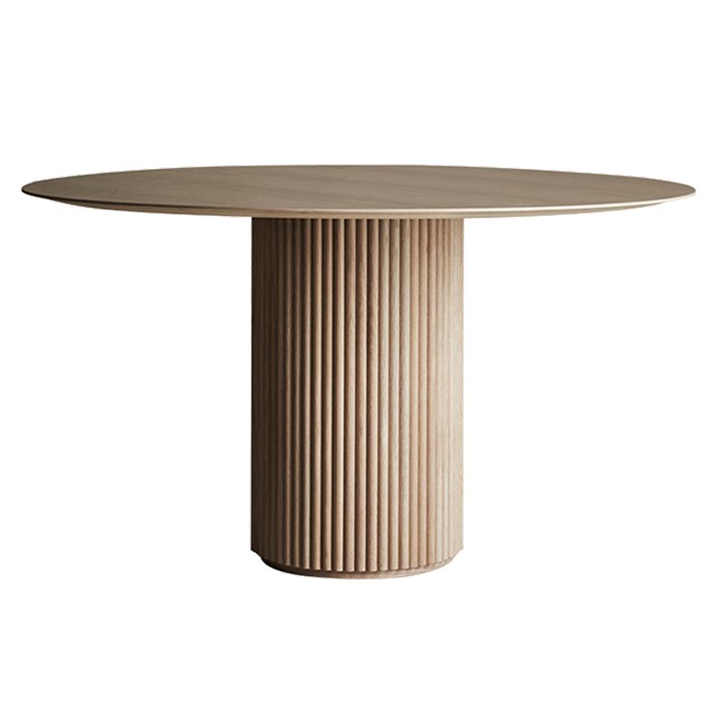 Round Modern Dining Table Wood Color Fixed Table with Pinewood Solid Wood Clearhalo ' dining_table' 'Dining Tables & Seating' 'Dining Tables' 'furn' 'furn_dining_table' 'Furniture' 'furniture_dining_table' 'Kitchen & Dining Furniture' 'kitchen&dining_furn' 'kitchen' 'kitchen_dining_table' 1200x1200_18aa7a91-6c56-4112-82b2-5d23d0af8e88