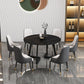 Glam Round Sintered Stone Dining Table Standard Kitchen Dining Table with Double Pedestal Base Clearhalo ' dining_table' 'Dining Tables & Seating' 'Dining Tables' 'furn' 'furn_dining_table' 'Furniture' 'furniture_dining_table' 'Kitchen & Dining Furniture' 'kitchen&dining_furn' 'kitchen' 'kitchen_dining_table' 1200x1200_18ad503c-e766-491d-9f07-baf5c3784f7c