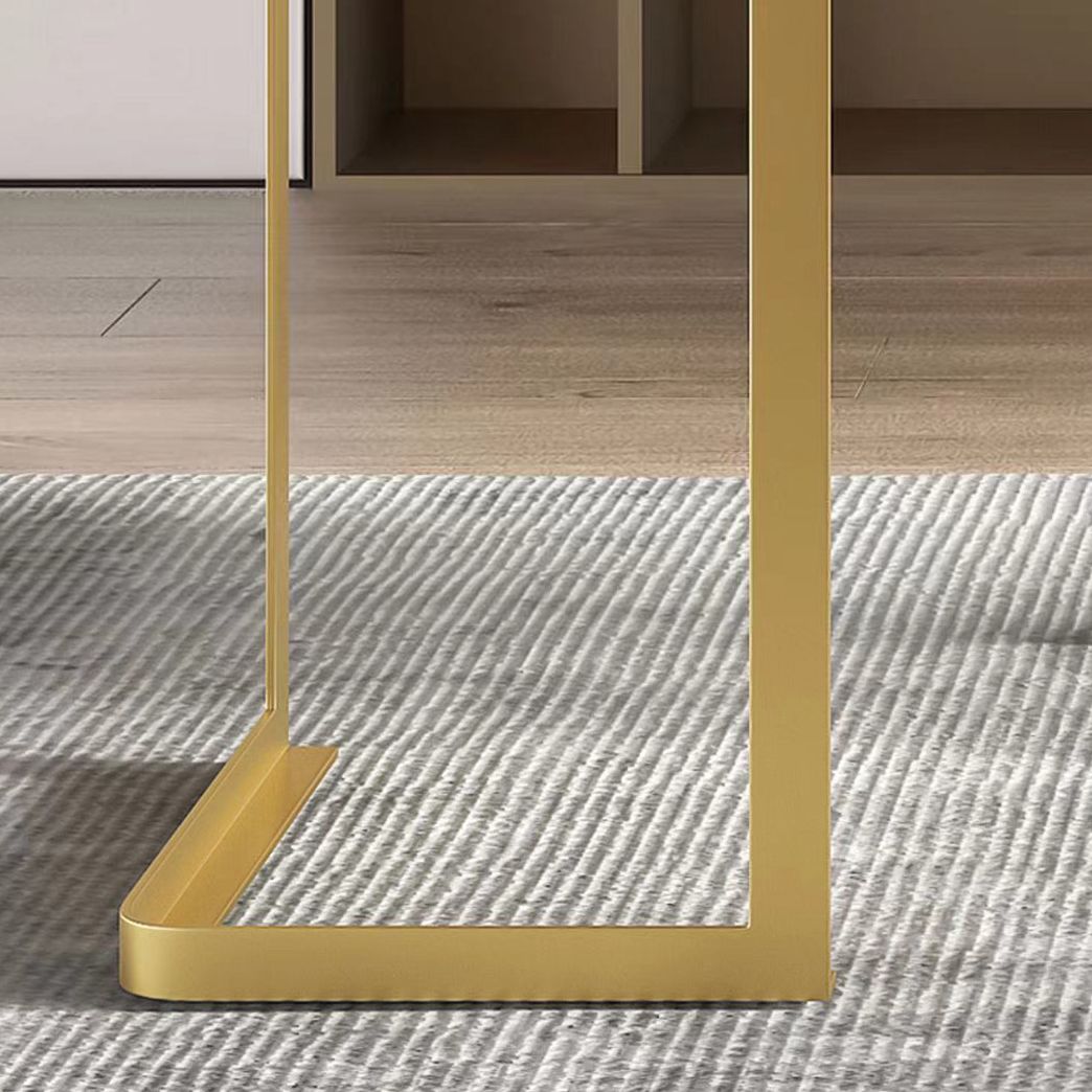 Glamstil 2-Schüchter-Büroschreibtisch Sintered Stone Top Desk mit Edelstahlbeinen