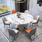 Metal Dining Table Extendable Pedestal Dining Table for Kitchen
