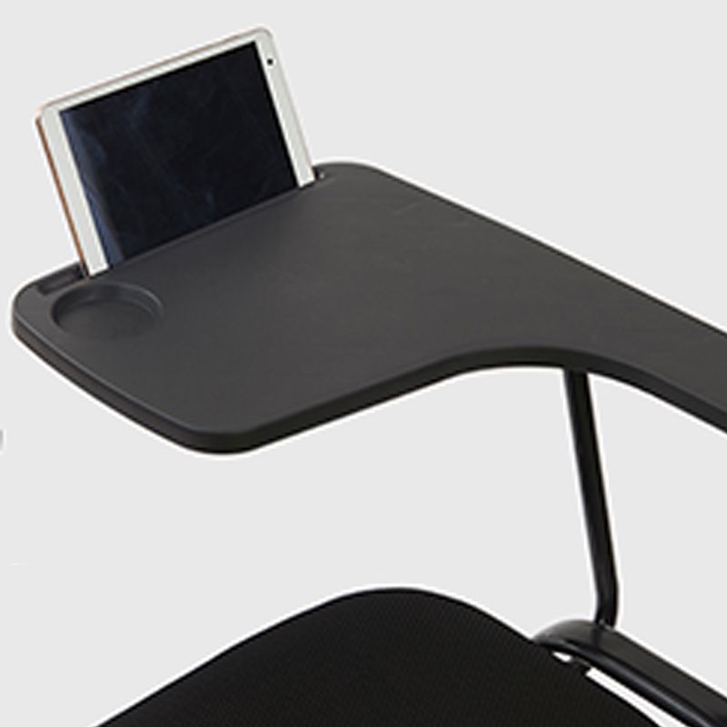 Silla de escritorio de malla baja sin ruedas silla de conferencia de armas fijas