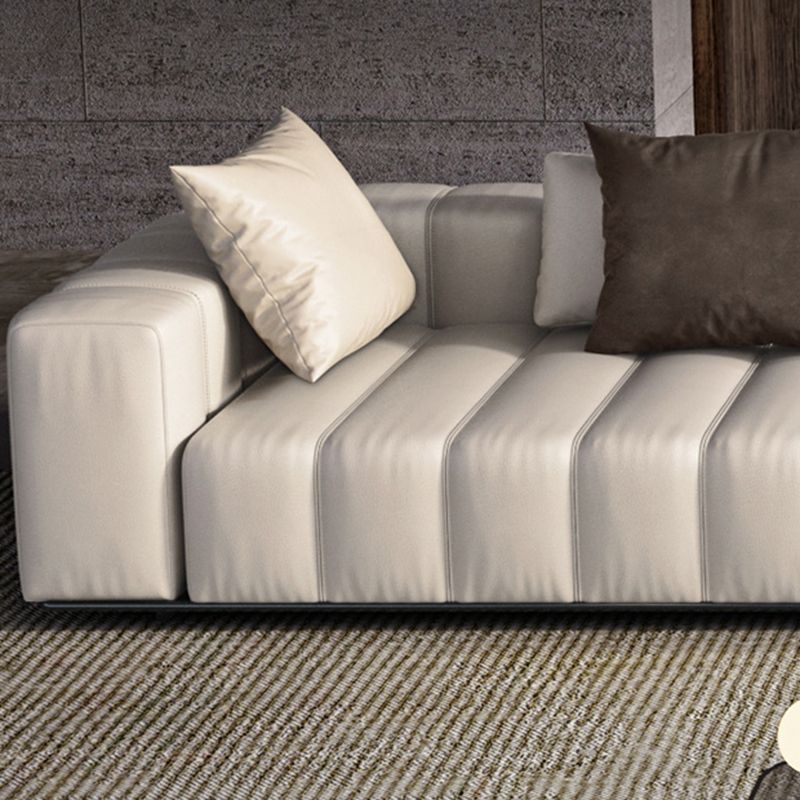 Divano sezionale in pelle autentica di metà secolo 24 "divano a braccio quadrato H con deposito