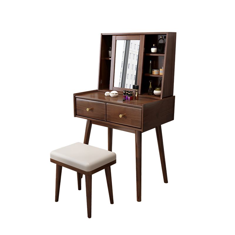 2-laders spiegel ijdelheid tafel Scandinavische houten kaptafel