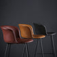 Modern Indoor Backrest Bar Stool Faux Leather Upholstered Bar Stool