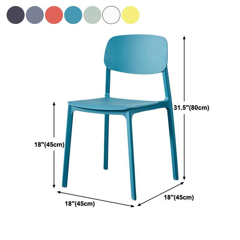 Scandinavian Plastic Armless Chair Open Back Dining Room Chair Clearhalo 'Dining Chairs' 'Dining Tables & Seating' 'dining_chair' 'furn' 'furn_dining_chair' 'Furniture' 'furniture_dining_chair' 'Kitchen & Dining Furniture' 1200x1200_18b23064-9731-4079-8dc5-0ea8e34b389b