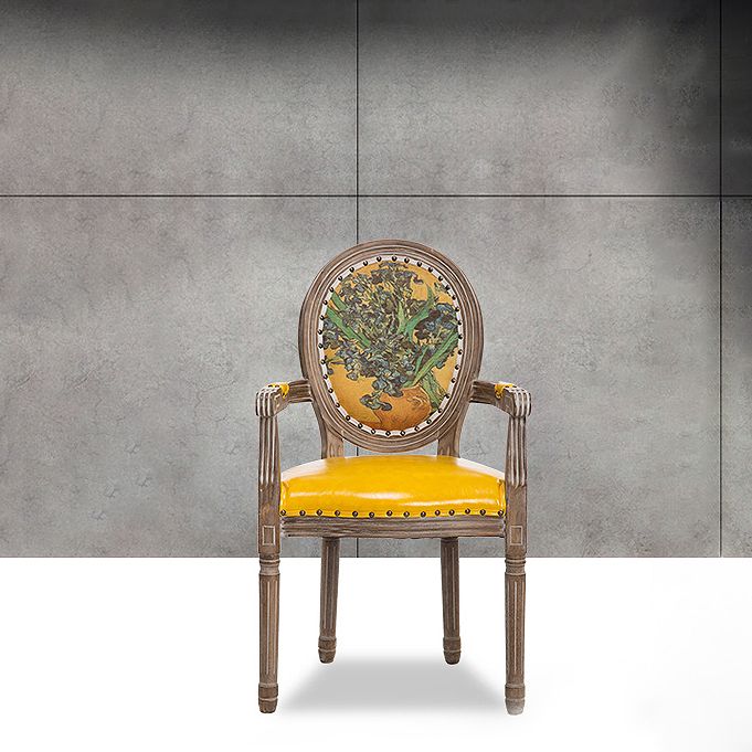 Farmhouse Dining Arm Chair King Louis Back Side Chair with Wood Legs for Home Use Clearhalo ' kitchen&dining_furn' 'Dining Chairs' 'Dining Tables & Seating' 'dining_chair' 'furn' 'furn_dining_chair' 'Furniture' 'furniture_dining_chair' 'Kitchen & Dining Furniture' 'kitchen' 1200x1200_18b36309-9078-45e7-87a9-676a5f6f537b